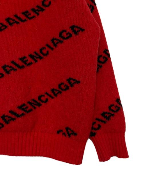BALENCIAGA（バレンシアガ）BALENCIAGA (バレンシアガ) オーバーサイズロゴニット レッド サイズ:XSの古着・服飾アイテム