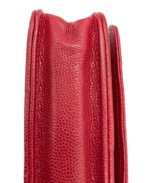 CHANEL（シャネル）CHANEL (シャネル) キャビアチェーンウォレット レッドの古着・服飾アイテム
