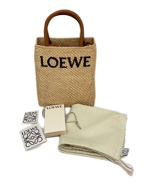 LOEWE（ロエベ）LOEWE (ロエベ) ラフィアロゴショルダーバッグ ベージュ×ブラウンの古着・服飾アイテム