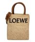 LOEWE（ロエベ）の古着「ラフィアロゴショルダーバッグ」｜ベージュ×ブラウン
