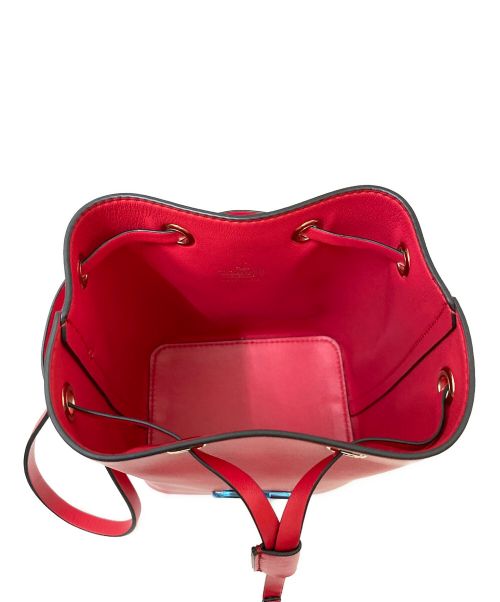 VALENTINO GARAVANI（ヴァレンティノ・ガラヴァーニ）VALENTINO GARAVANI (ヴァレンティノ・ガラヴァーニ) 巾着ハンドポーチ チェリー(レッド)の古着・服飾アイテム