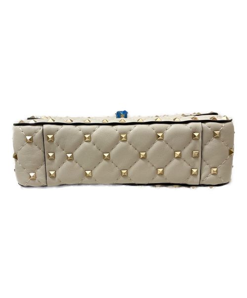 VALENTINO GARAVANI（ヴァレンティノ・ガラヴァーニ）VALENTINO GARAVANI (ヴァレンティノ・ガラヴァーニ) ロックスタッズ スパイク ナッパレザー スモールバッグ ホワイト サイズ:スモールの古着・服飾アイテム