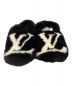 LOUIS VUITTON (ルイ ヴィトン) ミンクLVルームシューズ ホワイト×ブラック サイズ:35：35000円