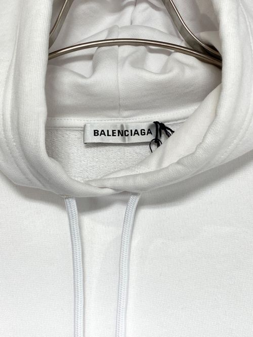 BALENCIAGA（バレンシアガ）BALENCIAGA (バレンシアガ) バックプリントプルオーバーパーカー ホワイト サイズ:Sの古着・服飾アイテム