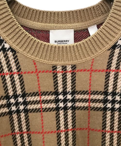 BURBERRY（バーバリー）BURBERRY (バーバリー) ノバチェックニット ベージュ サイズ:Sの古着・服飾アイテム