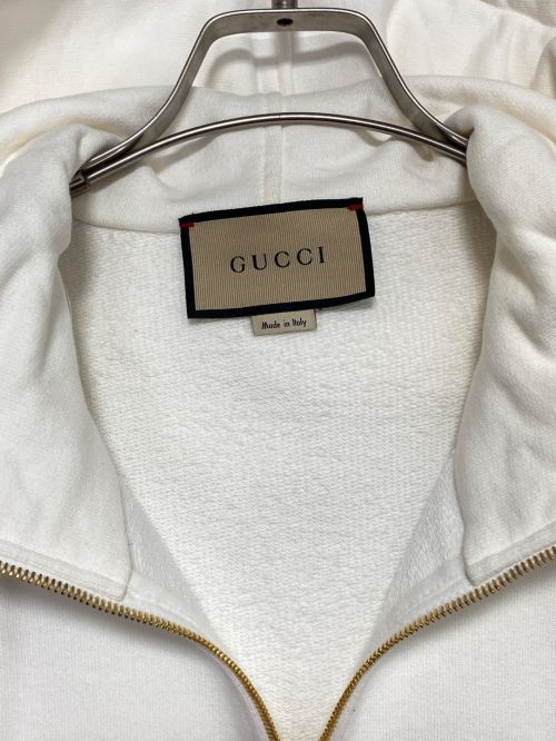 GUCCI（グッチ）GUCCI (グッチ) ウェブ＆GUCCI ラベル付き スウェットシャツ ホワイト サイズ:XSの古着・服飾アイテム