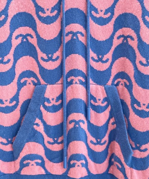 CHANEL（シャネル）CHANEL (シャネル) ココマークカシミヤニットプルオーバー ブルー×ピンク サイズ:38の古着・服飾アイテム
