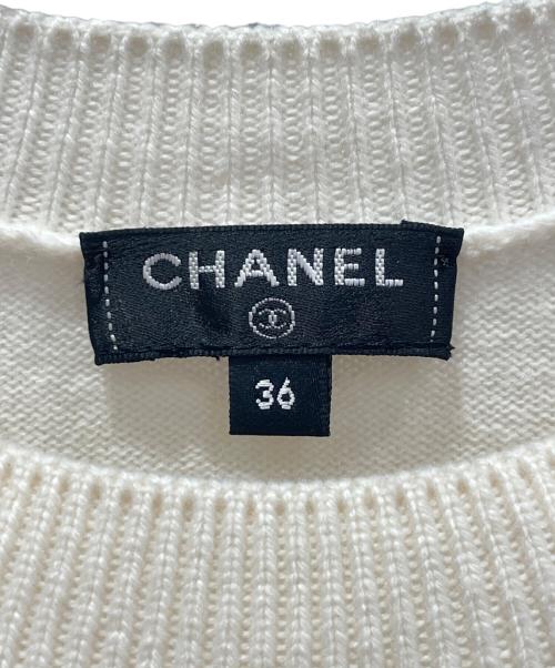 CHANEL（シャネル）CHANEL (シャネル) LA PAUSAカシミヤニット ホワイト サイズ:36の古着・服飾アイテム