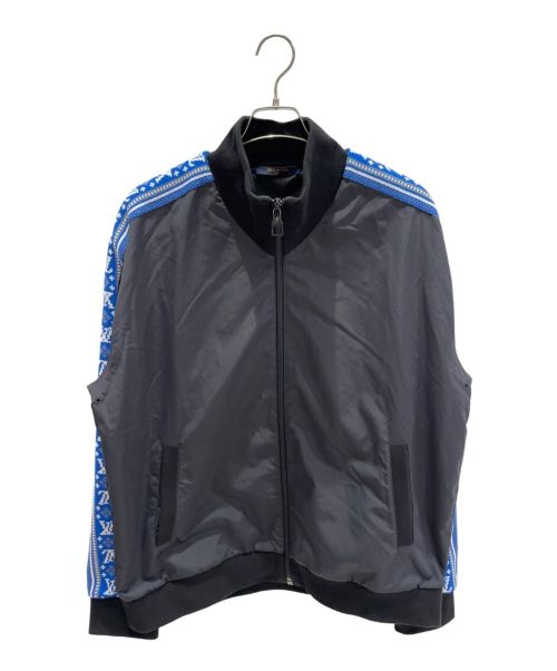 LOUIS VUITTON（ルイ ヴィトン）LOUIS VUITTON (ルイ ヴィトン) ラインロゴジャケット ブラック×ブルー サイズ:XLの古着・服飾アイテム