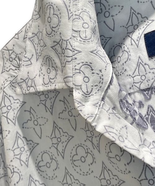LOUIS VUITTON（ルイ ヴィトン）LOUIS VUITTON (ルイ ヴィトン) モノグラムフラワーパターン コットン長袖シャツ ホワイト サイズ:Lの古着・服飾アイテム