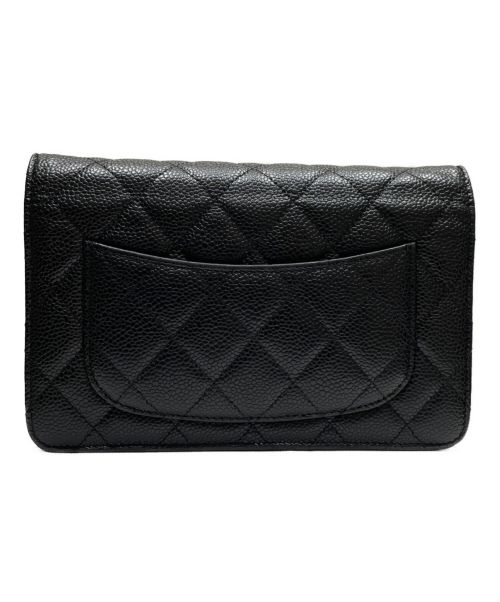 CHANEL（シャネル）CHANEL (シャネル) マトラッセチェーンショルダーウォレット ブラック サイズ:19の古着・服飾アイテム