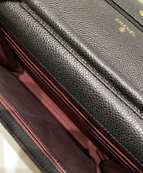 CHANEL（シャネル）CHANEL (シャネル) マトラッセチェーンショルダーウォレット ブラック サイズ:19の古着・服飾アイテム