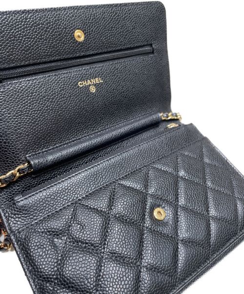 CHANEL（シャネル）CHANEL (シャネル) マトラッセチェーンショルダーウォレット ブラック サイズ:19の古着・服飾アイテム