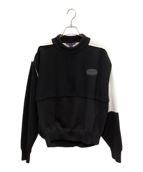 LOUIS VUITTON（ルイ ヴィトン）LOUIS VUITTON (ルイ ヴィトン) パッチロゴ ミックスニット ブラック サイズ:Sの古着・服飾アイテム