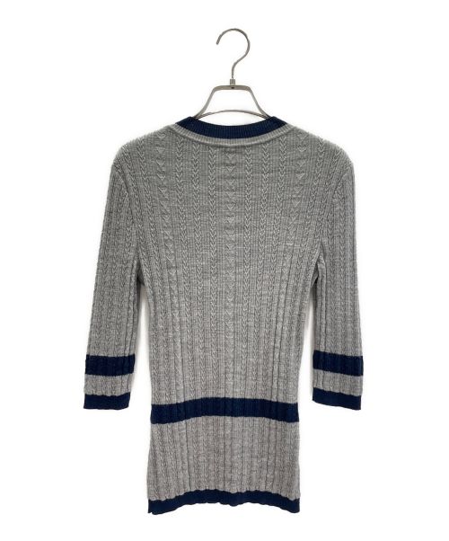 CHANEL（シャネル）CHANEL (シャネル) ハートロゴニット グレー×ネイビー サイズ:36の古着・服飾アイテム
