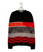 GIVENCHYジバンシィ）の古着「総柄切替ニット」｜ブラック