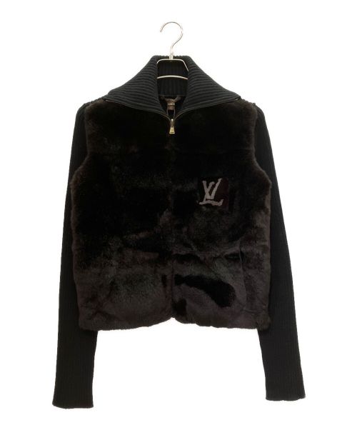 LOUIS VUITTON（ルイ ヴィトン）LOUIS VUITTON (ルイ ヴィトン) ラビット切替ニット ブラック×ブラウン サイズ:Lの古着・服飾アイテム