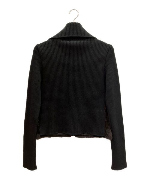 LOUIS VUITTON（ルイ ヴィトン）LOUIS VUITTON (ルイ ヴィトン) ラビット切替ニット ブラック×ブラウン サイズ:Lの古着・服飾アイテム