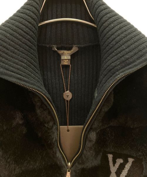 LOUIS VUITTON（ルイ ヴィトン）LOUIS VUITTON (ルイ ヴィトン) ラビット切替ニット ブラック×ブラウン サイズ:Lの古着・服飾アイテム