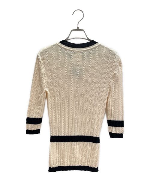 CHANEL（シャネル）CHANEL (シャネル) ハートロゴニット アイボリー×ブラック サイズ:34の古着・服飾アイテム