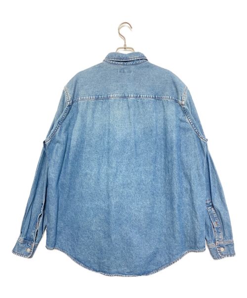 BALENCIAGA（バレンシアガ）BALENCIAGA (バレンシアガ) Denim Long Sleeves Plain Cotton Logo Luxury Shirts  インディゴ サイズ:SIZE 37の古着・服飾アイテム