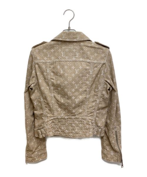LOUIS VUITTON（ルイ ヴィトン）LOUIS VUITTON (ルイ ヴィトン) モノグラムデニムライダースジャケット ブラウン サイズ:36の古着・服飾アイテム