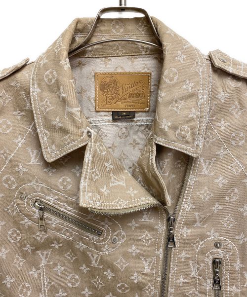 LOUIS VUITTON（ルイ ヴィトン）LOUIS VUITTON (ルイ ヴィトン) モノグラムデニムライダースジャケット ブラウン サイズ:36の古着・服飾アイテム