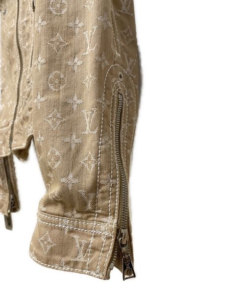 LOUIS VUITTON（ルイ ヴィトン）LOUIS VUITTON (ルイ ヴィトン) モノグラムデニムライダースジャケット ブラウン サイズ:36の古着・服飾アイテム
