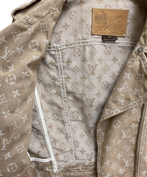 LOUIS VUITTON（ルイ ヴィトン）LOUIS VUITTON (ルイ ヴィトン) モノグラムデニムライダースジャケット ブラウン サイズ:36の古着・服飾アイテム