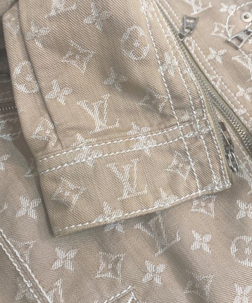 LOUIS VUITTON（ルイ ヴィトン）LOUIS VUITTON (ルイ ヴィトン) モノグラムデニムライダースジャケット ブラウン サイズ:36の古着・服飾アイテム