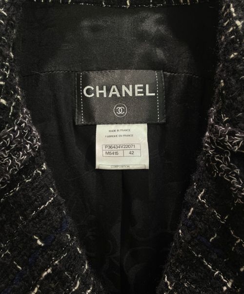 CHANEL（シャネル）CHANEL (シャネル) ココボタンツイードジャケット ブラック サイズ:42の古着・服飾アイテム