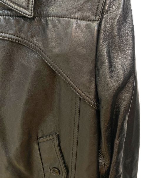 Saint Laurent Paris（サンローランパリ）Saint Laurent Paris (サンローランパリ) ラムスキンジップアップジャケット ブラック サイズ:42の古着・服飾アイテム
