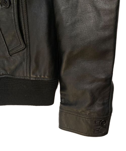 Saint Laurent Paris（サンローランパリ）Saint Laurent Paris (サンローランパリ) ラムスキンジップアップジャケット ブラック サイズ:42の古着・服飾アイテム