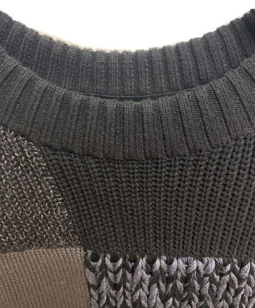 sacai（サカイ）sacai (サカイ) バッファローチェックニット ブラック サイズ:2の古着・服飾アイテム