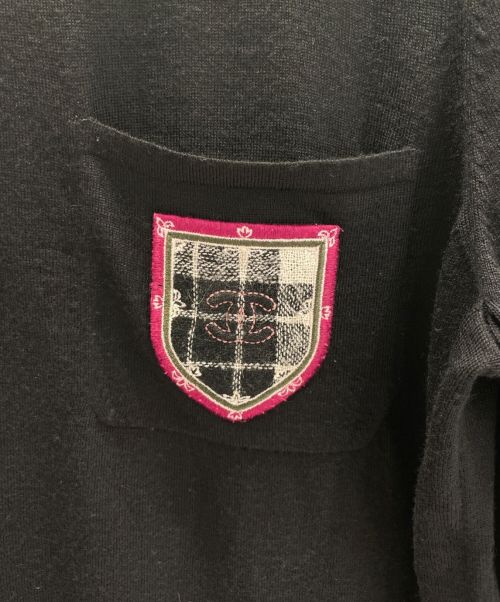 CHANEL（シャネル）CHANEL (シャネル) 半袖エンブレムニット ブラック サイズ:46の古着・服飾アイテム