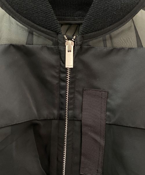 sacai（サカイ）sacai (サカイ) Nylon Twill×Chiffon Blouson ブラック サイズ:1の古着・服飾アイテム