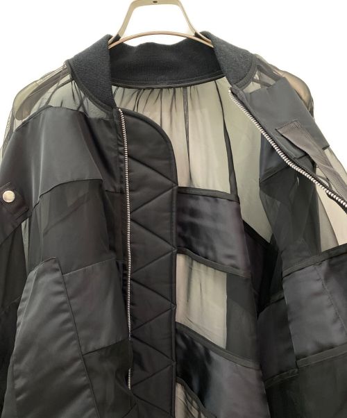 sacai（サカイ）sacai (サカイ) Nylon Twill×Chiffon Blouson ブラック サイズ:1の古着・服飾アイテム