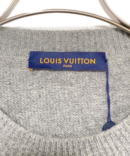 LOUIS VUITTON（ルイ ヴィトン）LOUIS VUITTON (ルイ ヴィトン) タイガーインタルシア刺繍ニット グレー サイズ:XLの古着・服飾アイテム