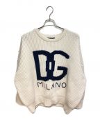 DOLCE & GABBANAドルチェ＆ガッバーナ）の古着「DGロゴローゲージニット」｜ホワイト