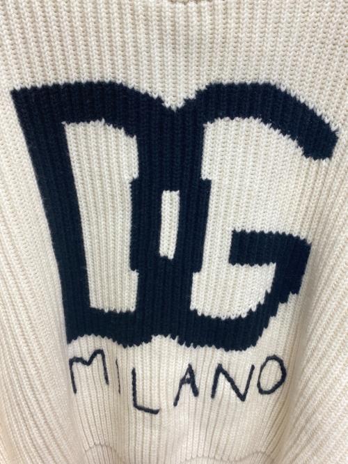 DOLCE & GABBANA（ドルチェ＆ガッバーナ）DOLCE & GABBANA (ドルチェ＆ガッバーナ) DGロゴローゲージニット ホワイト サイズ:42の古着・服飾アイテム