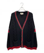 GUCCIグッチ）の古着「オーバーサイズ ケーブルニット カーディガン」｜ブラック