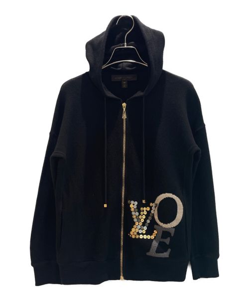 LOUIS VUITTON（ルイ ヴィトン）LOUIS VUITTON (ルイ ヴィトン) LVロゴ ジップアップコットンカシミアパーカー ブラック サイズ:XSの古着・服飾アイテム