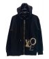 LOUIS VUITTON（ルイ ヴィトン）の古着「LVロゴ ジップアップコットンカシミアパーカー」｜ブラック