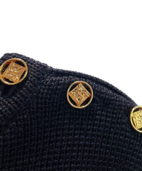LOUIS VUITTON（ルイ ヴィトン）LOUIS VUITTON (ルイ ヴィトン) ロゴボーダーニット ネイビー×ベージュ サイズ:Lの古着・服飾アイテム