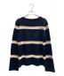 LOUIS VUITTON (ルイ ヴィトン) ロゴボーダーニット ネイビー×ベージュ サイズ:L：79800円