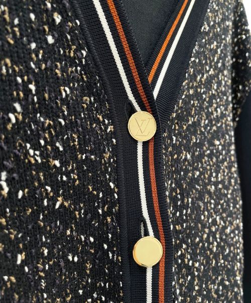 LOUIS VUITTON（ルイ ヴィトン）LOUIS VUITTON (ルイ ヴィトン) ツイード切替カーディガン ブラック サイズ:Sの古着・服飾アイテム