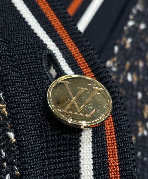 LOUIS VUITTON（ルイ ヴィトン）LOUIS VUITTON (ルイ ヴィトン) ツイード切替カーディガン ブラック サイズ:Sの古着・服飾アイテム