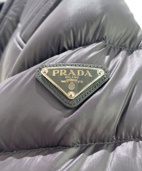 PRADA（プラダ）PRADA (プラダ) NYLON LUCIDバイカーダウンジャケット パープルグレー サイズ:44の古着・服飾アイテム
