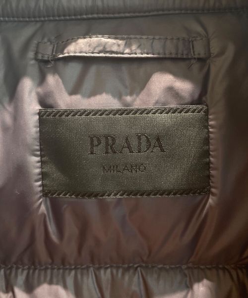 PRADA（プラダ）PRADA (プラダ) NYLON LUCIDバイカーダウンジャケット パープルグレー サイズ:44の古着・服飾アイテム