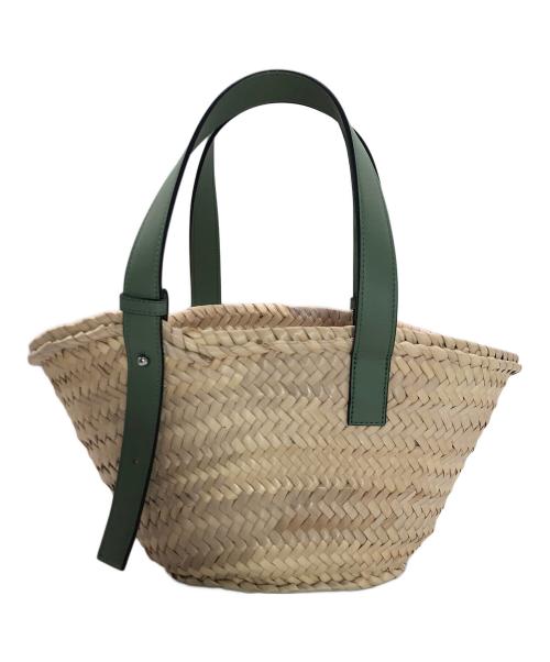 LOEWE（ロエベ）LOEWE (ロエベ) バスケットスモールバッグ ベージュ×グリーンの古着・服飾アイテム